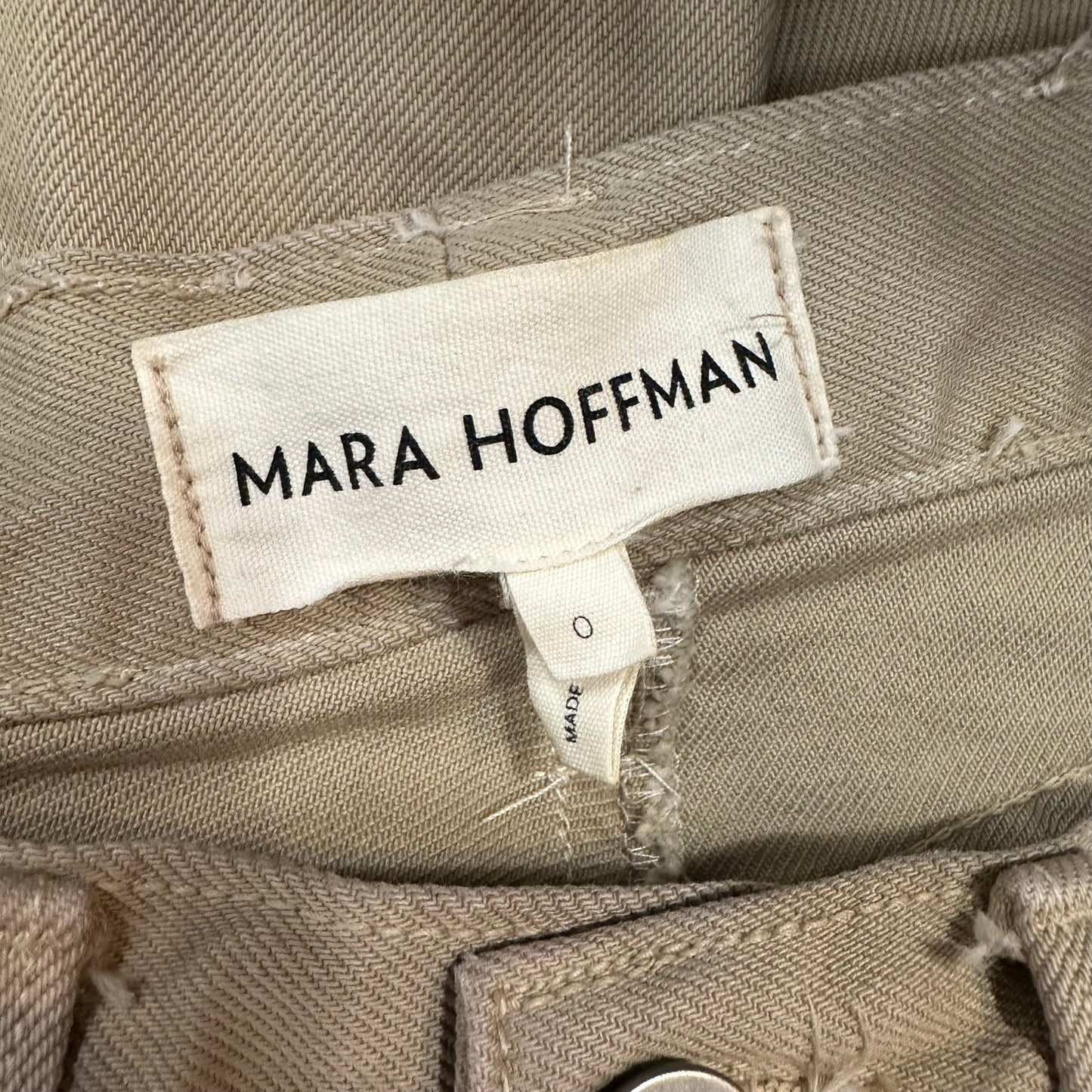 Mara Hoffman Georgina Pant Denim Sand High Rise Straight Leg Button Fly 0