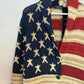 Polo Ralph Lauren American Flag Cardigan Sweater Chunky Knit Shawl Collar USA