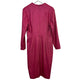 The Fold London Hardwick Dress Pink Virgin Wool Blend Long Sleeve Dress