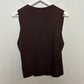 Vintage Casual Corner Wrap Tank Top Brown Knit Ballet Sleeveless Large