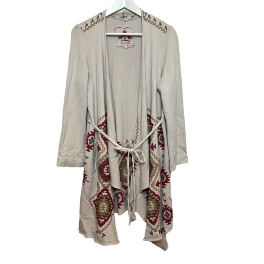 Johnny Was Nova Cascade Cardigan Waterfall Drape Open Front Jacket Embroidered Small