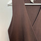 Vintage Casual Corner Wrap Tank Top Brown Knit Ballet Sleeveless Large