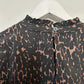 Rails Ariana Top High Neck Long Sleeve Leopard Print Black Brown Small