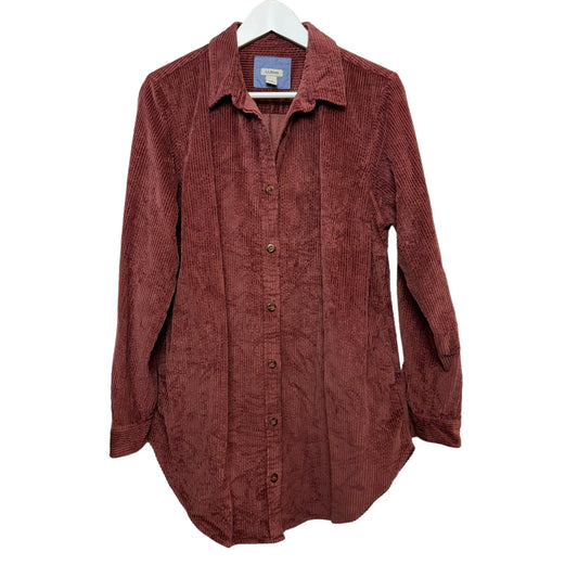 L.L.Bean Comfort Corduroy Shirt Jacket Shacket Tunic Wide Wale Button Up Medium
