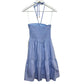 New with Tags Bishop + Young Thalia Halter Dress Sea Light Blue Smocked XS