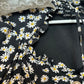 Sister Jane Daisy Hive Mini Dress Floral Collared Black White Short Sleeve XL