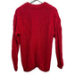 Vintage 90s Venezia Henley Sweater Raspberry Fisherman Cable Knit Chunky 14