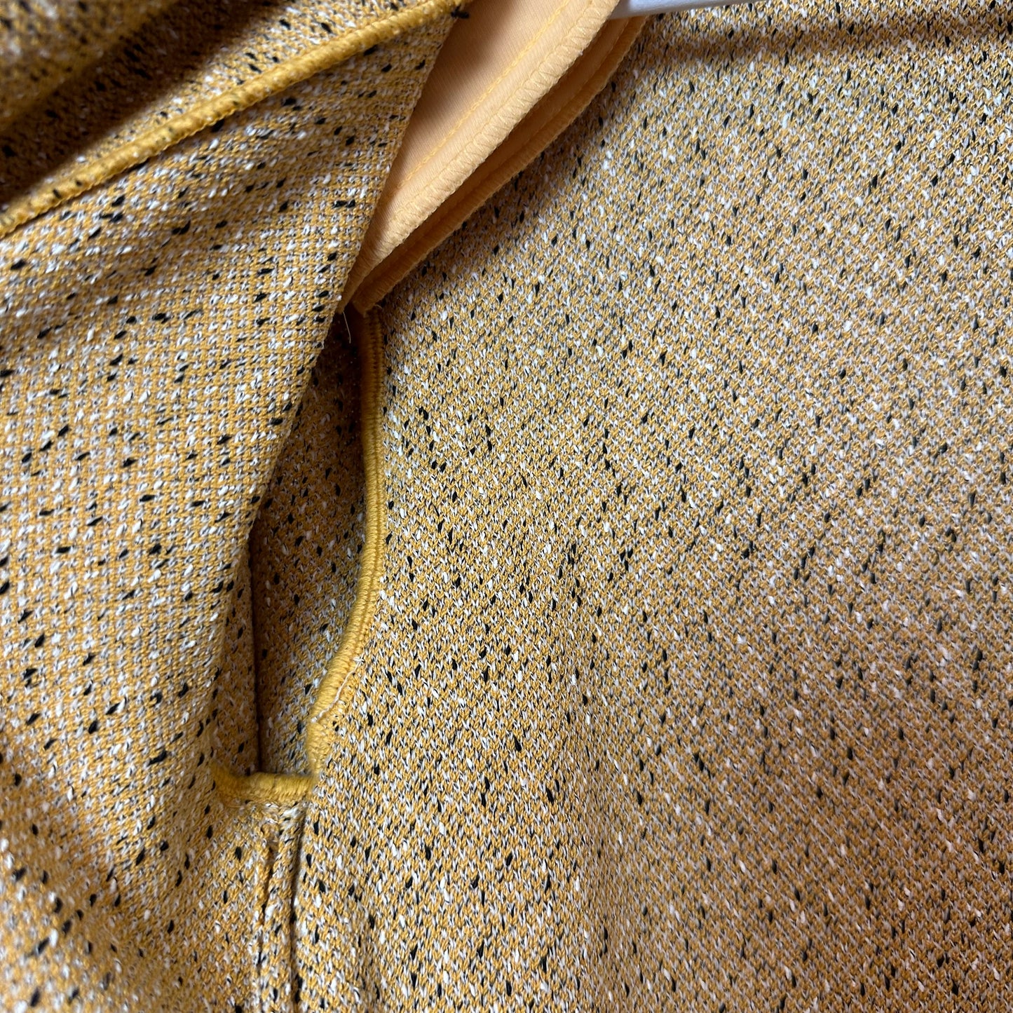 St. John Knit Blazer Jacket Long Topper Yellow Gold Tweed