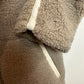 H&M Teddy Bear Jacket Zip Up Beige Neutral Zip Stand Up Collar Small