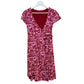 Fresh Produce Wrap Dress Wander Tearoom Red Pink Pattern Short Sleeve Small