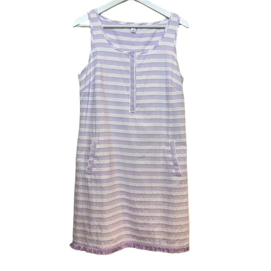 Southern Tide Corrine Striped Purple White Shift Dress Sleevless Cotton Small