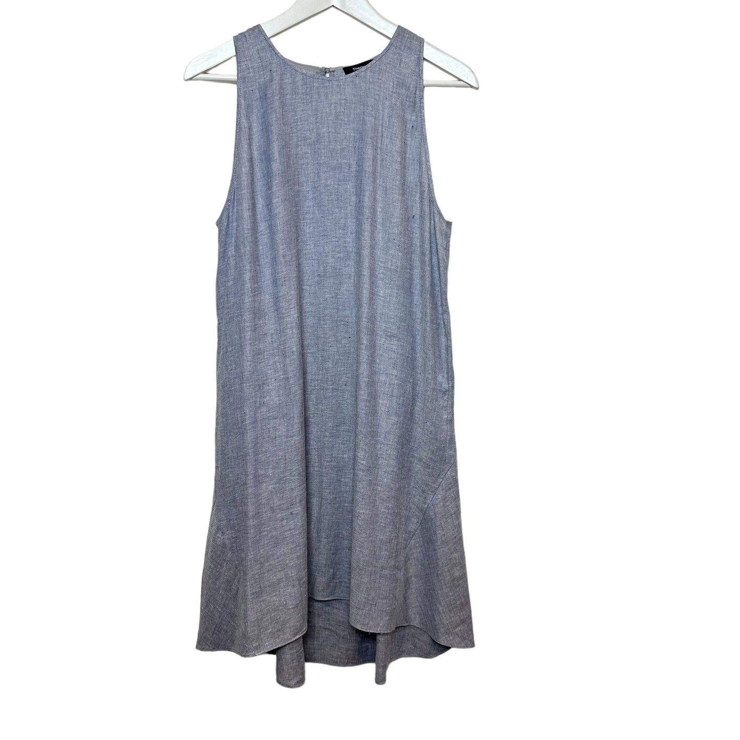 Theory Adlerdale Linen Blend Shift Dress Light Blue Sleeveless 8