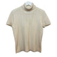 St. John Sport Cashmere Turtleneck Sweater Short Sleeve Cream Small