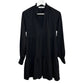 Amanda Uprichard Saffron Dress Black Long Sleeve Mini Tiered XS