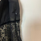 NWT Y2K Vintage Bandolino Babydoll Blouse Top Black Lace Velvet 14