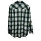 Aritzia The Group by Babaton Bricker Button Up Plaid Shirt Shacket Green White Cotton Large