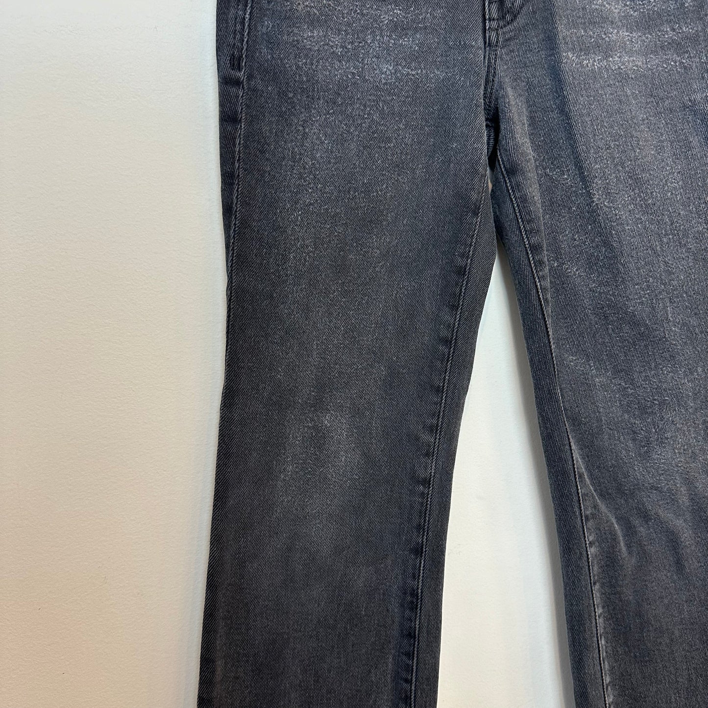 AYR The Rocker Jeans Denim Grey Cropped Frayed Hem Stretch High Rise 25