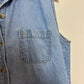 Vintage 90s Bill Blass Jeans Denim Top Sleeveless Collared Button Up Jean Shirt L