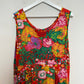 Vintage Jams World Janice Dress Midi Sleeveless Red Floral Large