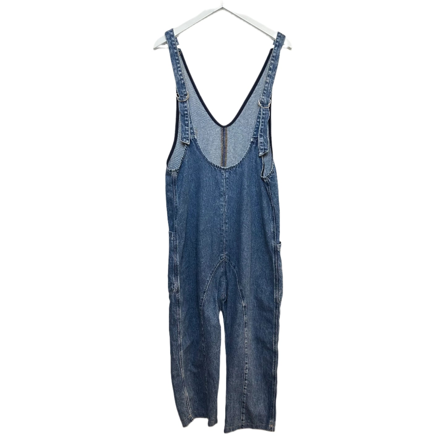 Free People We The Free High Roller Jumpsuit Denim Overalls Barrel Harem XS