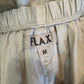 Flax Linen Cargo Pants Tan Beige Pull On Cropped Capri Medium