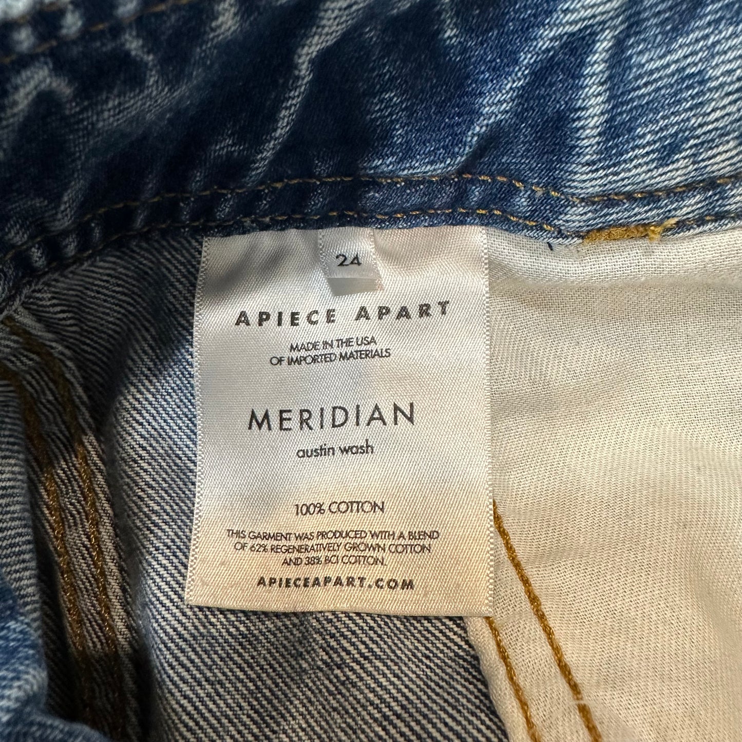 Apiece Apart Meridian Jean Denim Barrel High Rise Slouchy Rigid Austin 24