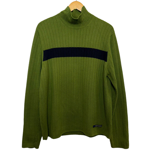 Vintage 90s Abercrombie & Fitch Sweater Mock Neck Turtleneck Single Stripe XL