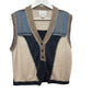 Vintage 90s Christopher & Banks Knit Sweater Vest Hand Embroidered Medium