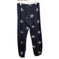 Monrow Supersoft Elastic Waist Sweats Joggers Stars Print Ankle Soft Large