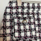 Maison d'Amelie Tweed Skirt Plaid Pink Black Preppy Twee A-Line Short 4