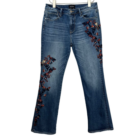 Driftwood Kelly Boot Cut Jeans Denim Embroidered Floral Mid Rise Stretch 29