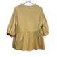 Tuckernuck Pomander Place Camilla Blouse Khaki Puff Sleeve Tan XS