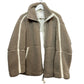 H&M Teddy Bear Jacket Zip Up Beige Neutral Zip Stand Up Collar Small