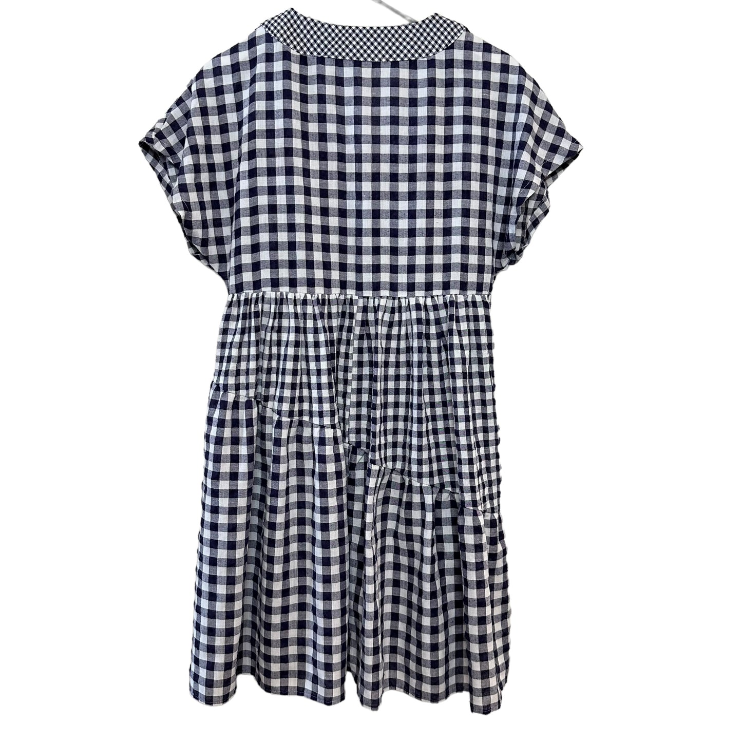 Anthropologie 11.1.TYLHO Gingham Mini Dress Blue White Medium Petite