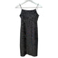 Vintage Y2K 90s Jump Mini Dress Sparkly Glitter Metallic Silver Black 3/4 XS