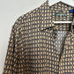 Retro Campia Geometric Patterned Short Sleeve Button Down Collared Shirt XL