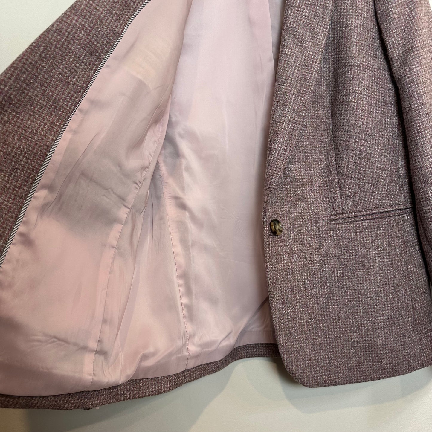 J. Crew Parke Wool Blazer Tweed Pink Mauve Moon Quality British Cloth 8