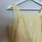 Vintage 90s Talbots Seersucker Daisy Dress Shift Yellow Floral Embroidered Cotton 6