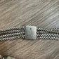 Vintage Brighton Belt Silver Black Chain Hearts Western Leather Braided Large