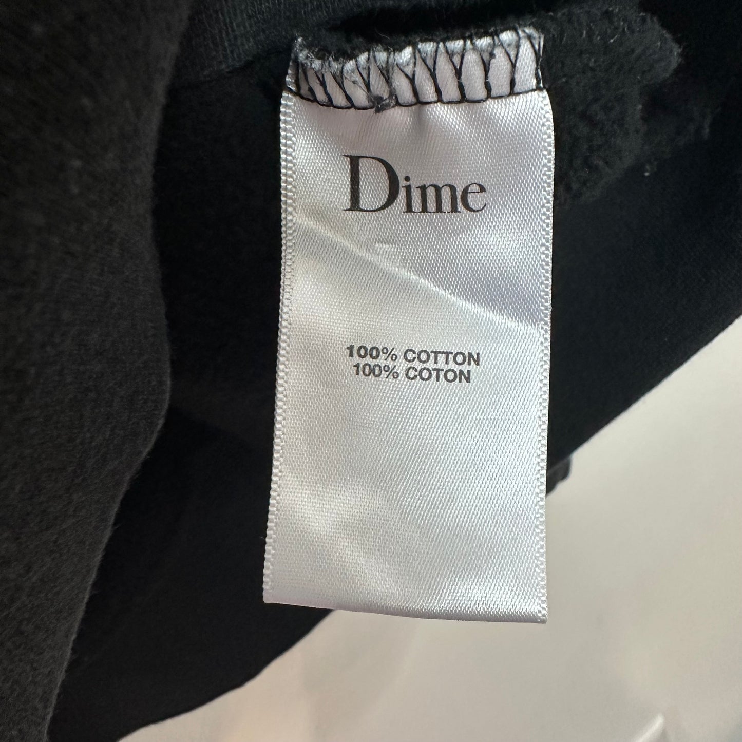 Dime Classic Small Logo Hoodie Sweatshirt Black White Cotton Large