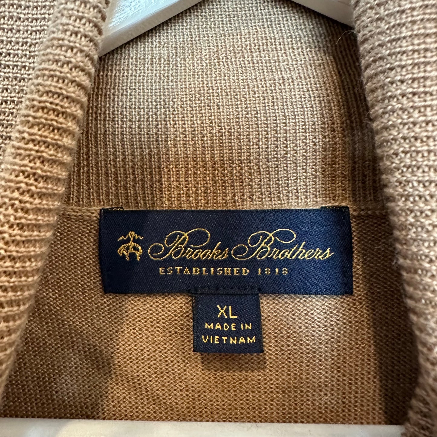 Brooks Brothers Swift Merino Wool Turtleneck Sweater Tan Camel Ultimate XL