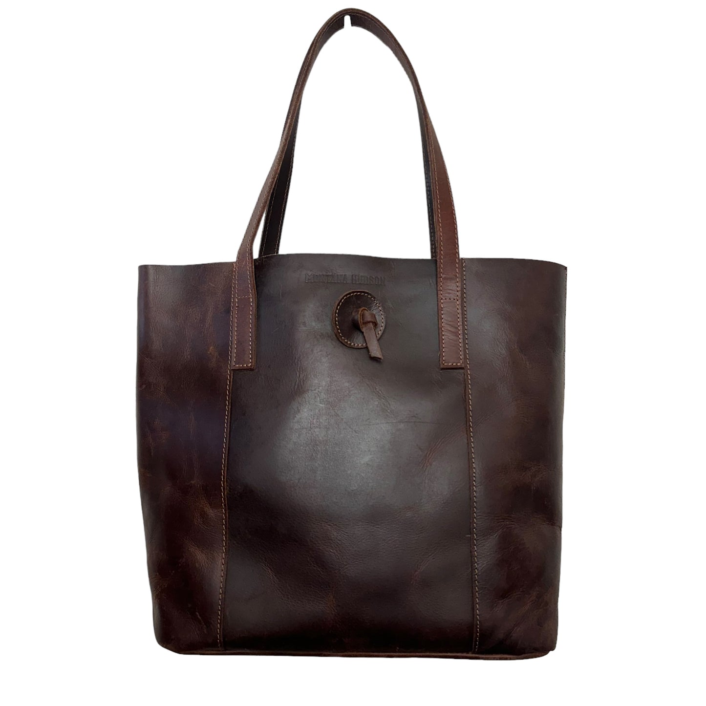 Montana Hudson Savannah Handcrafted Leather Tote Bag Purse Brown