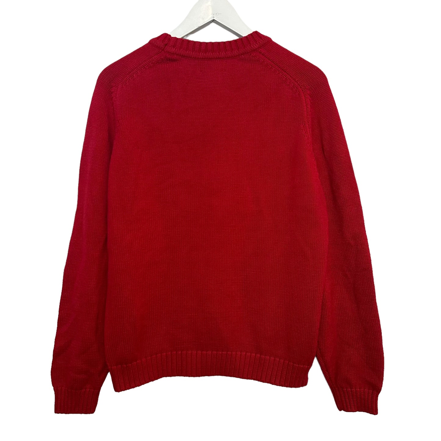 Vintage Lands' End Drifter Sweater Red Cotton Made in the USA Medium