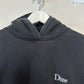 Dime Classic Small Logo Hoodie Sweatshirt Black White Cotton Large