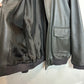 L.L. Bean Leather Bomber Jacket Goatskin Coat Pilot Aviator Flight Zip Up Collared Large