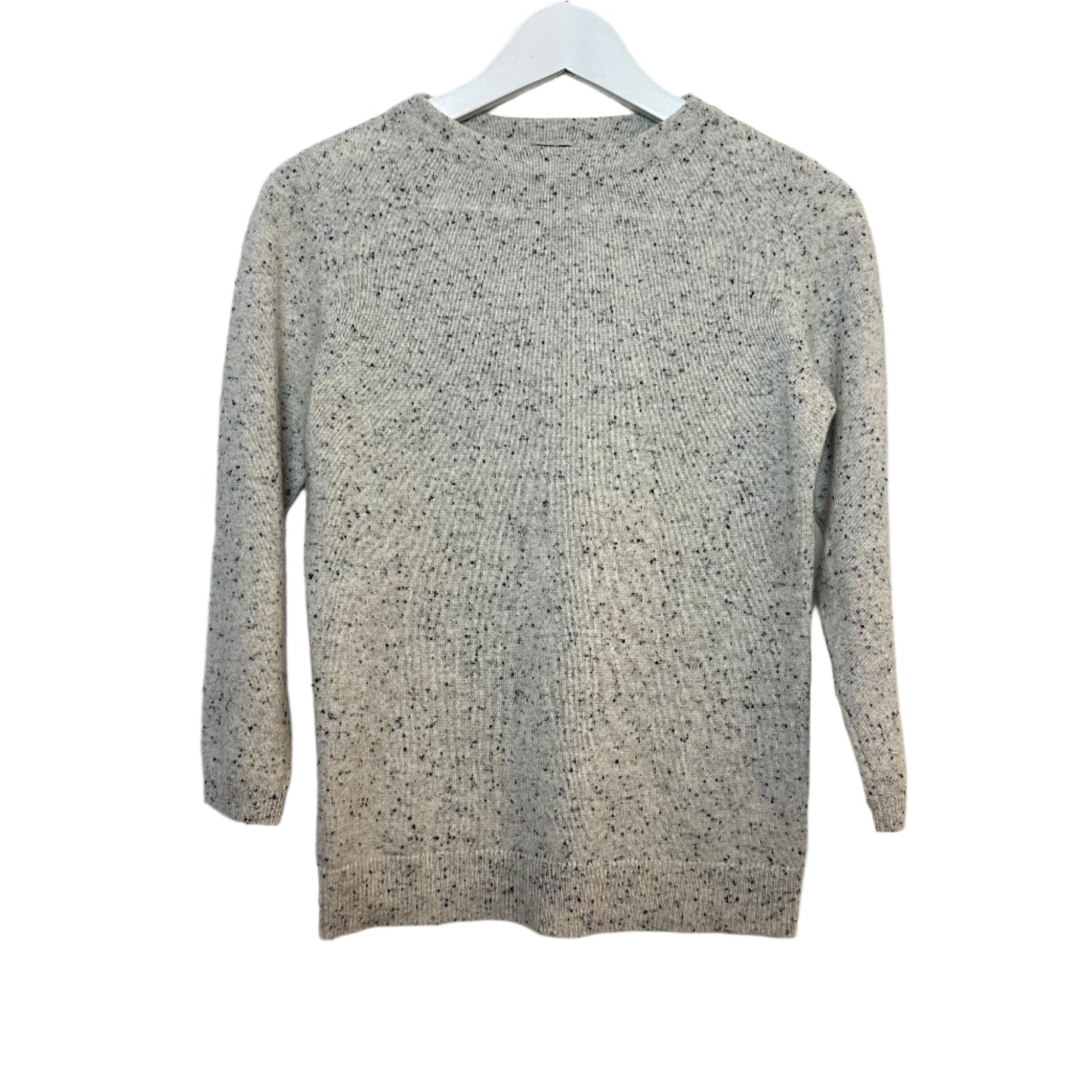 Talbots Pure Cashmere Gray Speckled 3/4 Long Sleeves Crew Pullover XS