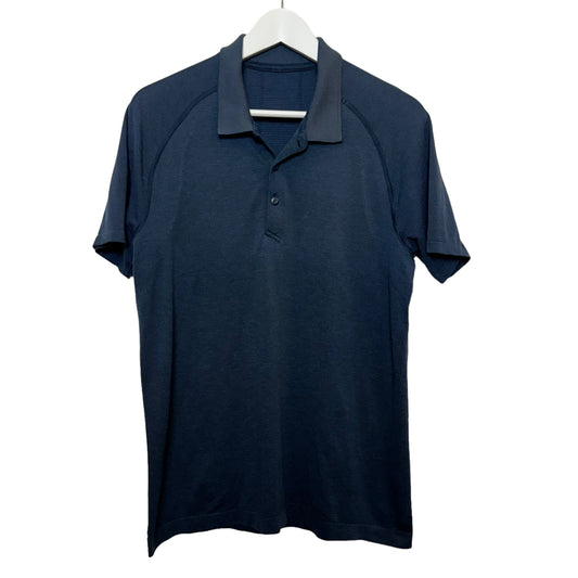 Lululemon Metal Vent Tech Polo Shirt Navy Blue Collared Short Sleeve Golf Medium