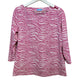 J. McLaughlin Wavesong Top Boatneck Pink White Waves Catalina Cloth Large