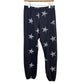 Monrow Supersoft Elastic Waist Sweats Joggers Stars Print Ankle Soft Large