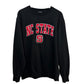 NC State Sweatshirt Crewneck Black Red Pullover Logo Embroidered Stadium Large